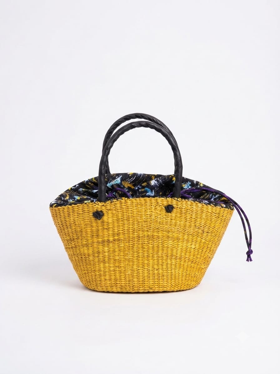 Yellow mini sisal bag