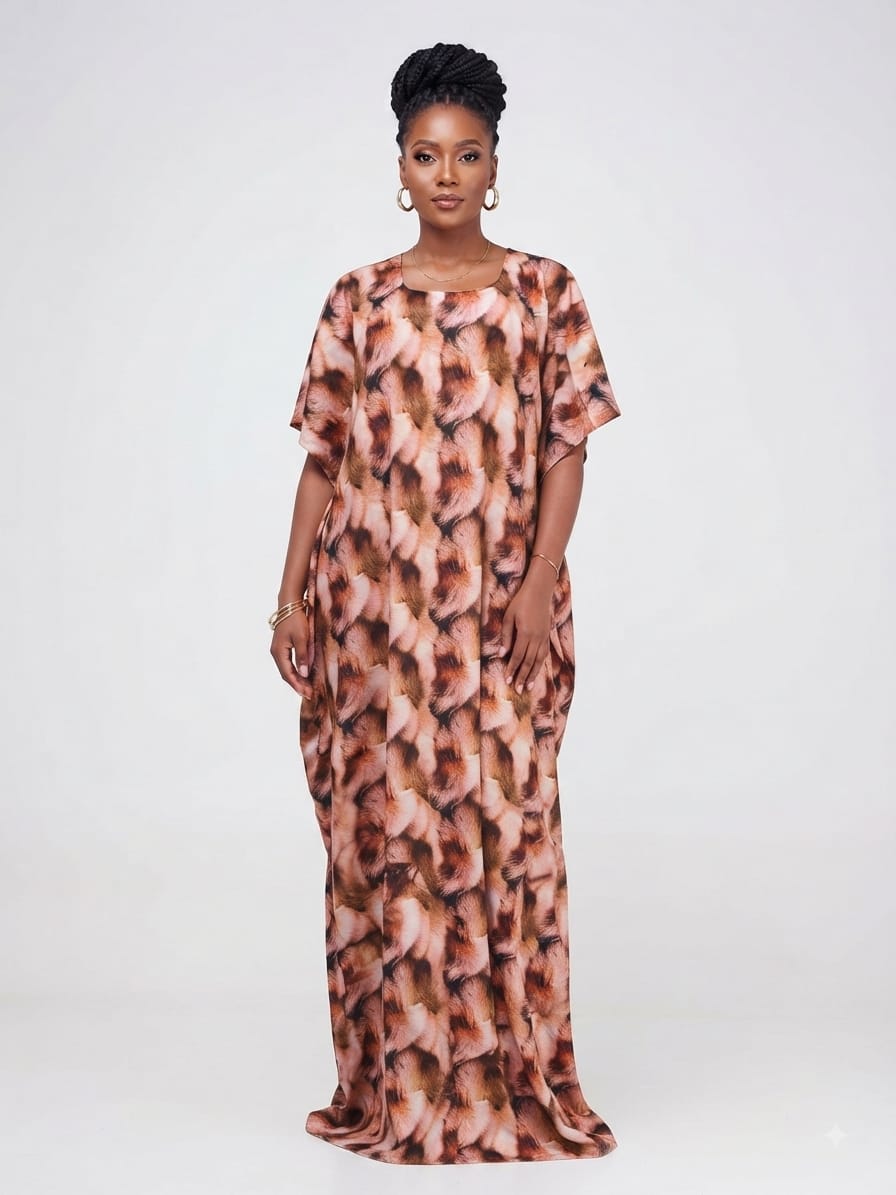 Peach Print Dera