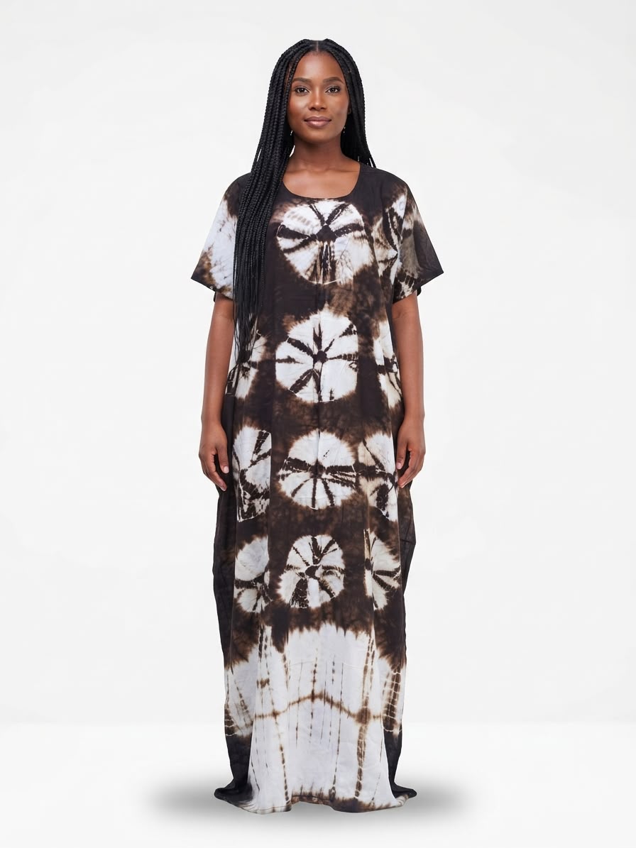 Dark Brown Tie Dye Dera