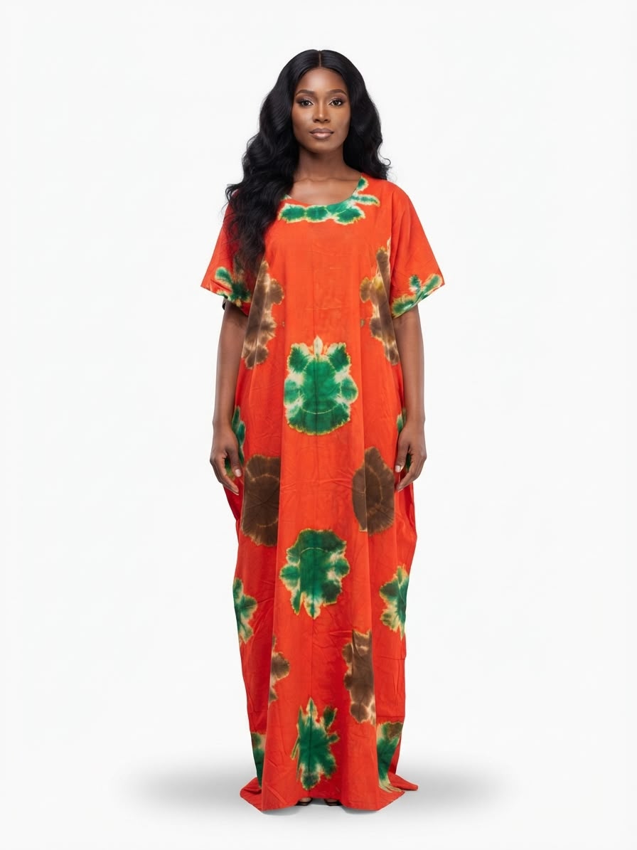 Orange Green Tie Dye