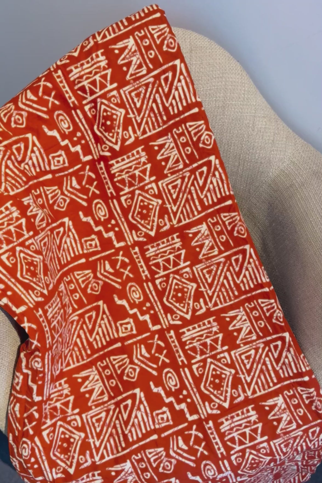Orange Ankara Blanket